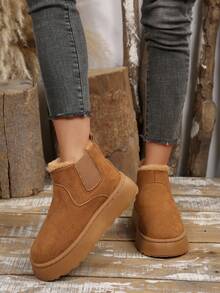 Women's New Thick Sole Round Toe Short Snow Boots, Comfortable & Versatile For Outdoor, Size 35-44 (Please Order 1 Size Up)