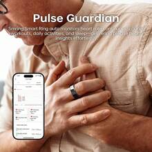 NEXUS Smart Ring, Fitness Tracking Ring, Heart Rate Monitor Health Tracker For Women/Men, IP68 Waterproof-No Subscription-Sleep Tracker For IPhone And Android, Up To 10 Days Of Battery Life(Subject To Actual Usage),Ideal Thanksgiving, Christmas And New Year Gifts For Family And Friends - 銀條紋 - 查看 7