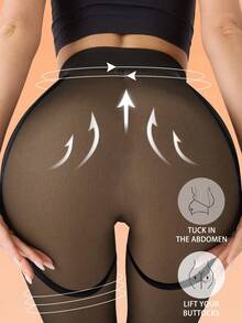 180g warm gefütterte Leggings, hoch taillierte Herbst/Winter Strumpfhosen, verdickte warme Große Größen Basisschicht - Schwarz - Übersicht 5