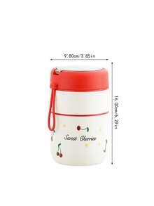 1pc Stainless Steel Breakfast Cup With Spoon, Transparent Lid, Portable, Mini Lunch Box, Suitable For Office Workers, Students, Outdoor - Multicolor - View 17