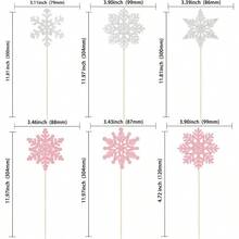 DGyufise 12Pcs Snowflake Frozen Birthday Party Supplies Glitter Snowflake Centerpieces Sticks Snowflake Birthday Party Decoration Winter Theme Birthday Party Frozen Table Decorations Pink Silver10