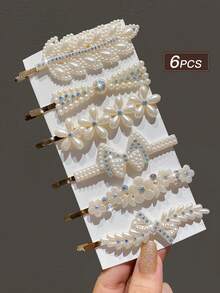 6/12/18 Stück Damen Stil, modisch und elegant, süß, funkelnd, mit Strass und Kunstperlen, Schmetterling und Blumen Formen, Multi Version Haarklammern Set, geeignet für Alltag und Party, Damen Haarzubehör, empfohlene Geschenke, Haarklammern, Haarspangen, Haarclips, Haarspangen, Kopfschmuck - Verschiedenfarbig - Übersicht 19