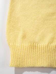 Women's Stylish Commuter Solid Color Cable Knit Button Front Cardigan, Spring/Autumn/Winter - Yellow - View 8