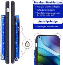 Asuwish Phone Case For Moto G Stylus 2021 4G Wallet Cover With Screen Protector And Credit Card Holder Stand Leather Bling Glitter Cell  GStylus 6.8 Stylo XT2115DL XT2115-1 Women Men Blue - 玫瑰金 - 查看 6