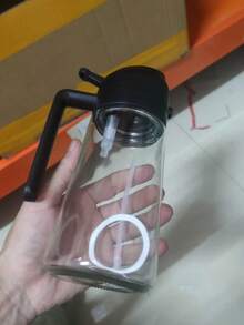 1pc 470ml Kitchen Reusable Oil Sprayer Bottle, High Pressure Oil Mister Dispenser, Glass Oil Sprayer Bottle For Cooking, Baking, Salad, Grilling, Kitchen Tool (Random Style & Color)