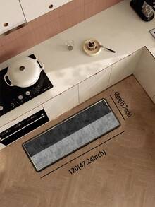 1入組灰色&黑色&金邊條組合圖案廚房地墊,輕奢時尚風格,緩震減壓,吸水快乾,防滑防疲勞。簡約珪藻泥軟橡膠地墊。適用於廚房、浴室、入口門、洗衣房和其他地方的房間裝飾。 - 灰色 - 查看 16