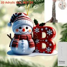 Christmas Tree Shaped Snowman Enamel Pendant - A-Z Letters - Ideal Decoration For Christmas, Valentine's Day And Thanksgiving | Multi-Functional Keychain And Backpack Charm, No Battery Required, 2D Flat Design, Suitable For All Seasons - Multicolor - View 5