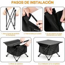 SDRO Mesa de Camping Portátil Ultraligera de Aluminio Plata, Resistente al Agua y Oxido, Plegable y Portátil para Campamento, Playa, Picnic, Barbacoa, Senderismo, Pesca, 7.2 cm x 14.1 cm x 44.79 cm - 1 - Ver 6