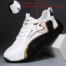 [Actual Video, No Image Enhancement] Men's Breathable Mesh Casual Sports Shoes, Comfortable Non-Slip Lace-Up Shock-Absorbing Sports Shoes, Suitable For Outdoor Activities - Black - View 3