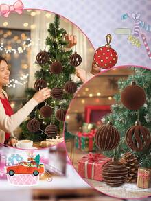12 quả cầu Giáng sinh màu nâu phủ nhung, lý tưởng để trang trí cây thông Noel, cửa sổ, tạo không khí lễ hội, phù hợp cho mùa đông kỳ diệu, năm mới, cây thông Noel, đồ dùng lễ hội, trang trí nhà cửa, trang trí phòng, trang trí cây thông Noel, điểm nhấn trang trí nhà trong nhà và ngoài trời, trang trí bàn Giáng sinh. - Nhiều màu - Xem 8