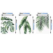 3pcs Leaf Print Unframed Painting - Green - View 9