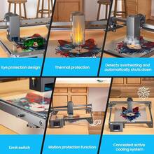 LONGER Laser Engraver Ray5 10W, 60W DIY Laser Cutter And Laser Engraving Machine With 3.5" Touch Screen,0.06mm Laser Spot 10000mm/Min, Offline Usage CNC Laser Engravers For Wood Metal Acrylic Glass