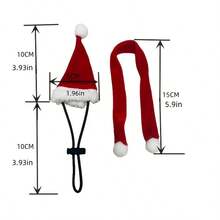 Weihnachtskostüm-Set mit Weihnachtsmannmütze und Schal für Bartagame, Echse, Reptil, Frettchen. Weihnachtsmütze mit verstellbarem elastischem Kinnriemen, tolles Weihnachtsgeschenk für kleine Tiere