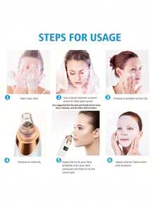 5 合 1，面部毛孔真空黑头减少器，面部毛孔清洁器 - 3 个吸力，5 个探头，USB 可充电面部清洁套装 - 成人面部电动清洁工具，生日礼物，母亲节