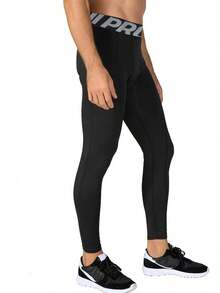 Pantalones de compresión para Hombre, Leggings Deportivos de Entrenamiento Bolsillo/sin Bolsillo - Pantalones deportivos negros - Ver 5