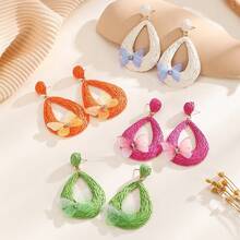 زوج من أقراط الفراشة قطرة الدمع المصنوعة يدويًا، جميلة وحلوة، مناسبة للارتداء اليومي، والشاطئ والعطلات