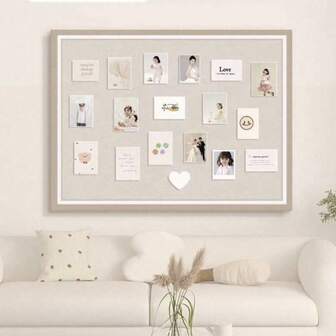1pc Large Multipurpose Felt Memo Board, Photo Display Board, Office & Home Decor Bulletin Board, No Drill Needed, Suitable For Home, Study, Office, Christmas & New Year Decoration, Photo Display, Message Board