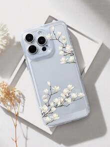 Flower Magnolia Pattern Print TPU Frosted Anti-Fall Phone Case Compatible With Apple 16/11/12/13/14/15/15pro/15 Plus/15 Promax/7plus/8plus/X/Xs Max/Xr/11pro/12pro/13pro/14pro/12mini/13mini/11promax/12promax/13promax/14promax/14plus/6/6s/6plus/7/8/16Pro/16plus/16promax/Se& Galaxy/A54/A14/A12/A13/A15/A32/A33/A24/A52S/S20/S21/S22/S23/S24/S23Plus/S24ultra/S25/A15/A33/A23 - Multicolor - View 2