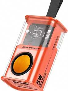 Transparent Mini Bluetooth Speaker 5W With Compact And Colorful Design - Orange - View 2