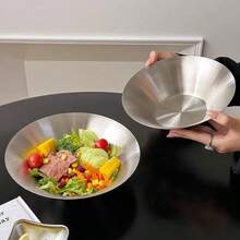 Złota, jednowarstwowa miska na zimny makaron/sałatkę ze stali nierdzewnej, w stylu koreańskim