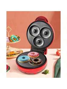 Buena Calidad 3 diferentes máquinas mini para Desayunos y Snacks – Máquina de Donas, Máquina de corazones Waffle y Máquina para carne de Hamburguesa Casera, Aparatos de Cocina Multifuncionales, Prepara tus comidas de manera más rápida y fácil - ROJO - Ver 6