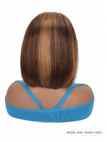 Eulisi 13*4 透明蕾丝前真人发假发，短款波波头，巴西雷米发假发，自然黑色，6-14 英寸短款精灵头假发