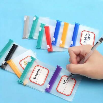 7pcs Reusable Ziplock Pill Organizer Bags Set, 7 Colors Self-Sealing Semi-Transparent Medication Bags, Sliding Lock Travel Pill Pouches For Pills And Small Items