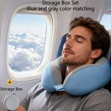 U-Shaped Neck Pillow-The Portable Neck Support Essential For Students, Office Workers, Drivers, And Travelers. Removable And Washable. Minimalist Design. Memory Foam Material. Lightweight And Portable-The Top Choice For Airplane Pillows. Adds Comfort To Your Journey. Soft And Comfortable For Daily Home Use. The Ultimate Travel Companion. - xám - Xem 9
