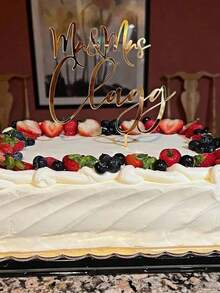 1/3/5 piezas Decoración para pastel de boda, Decoración personalizada para pastel, Decoración rústica para pastel de boda, Decoración personalizada Sr. y Sra. para pastel, Decoración para pastel de boda, Boda dorada, Diseño elegante - Multicolor - Ver 7