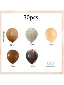 15/30/40/50pcs Brown Balloon Set - Dark Brown, Coffee, Beige And Neutral Balloons, Suitable For Boho, Safari, Cowboy Party, Baby Shower, Bridal Shower And Graduation Party Decor (Comes With 2 Ribbons) - Multicolor - View 6
