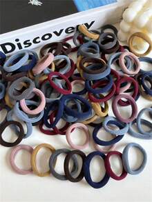 100 Stücke Haargummis, nahtlos elastisch für Frauen und Mädchen, keine Knicke, schnittfrei Haargummis für Pferdeschwänze, starker Halt in abgestimmten dunklen Farben, Haargummis, Haargummiringe, Haargummis, Haarseile, elastische Haargummis, Haarzubehör