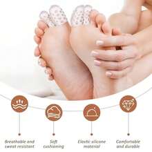 30pcs Transparent Silicone Toe Protectors, Breathable Anti-Friction Toe Sleeves