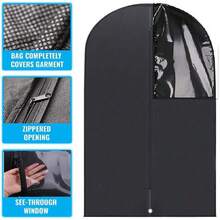 Portatrajes Bolsas Colgantes para Trajes, Sacos, Chamarras, Camisas, Blusas, Vestidos. Portador de Ropa para Viaje. Protector de Ropa con Ventana para closet. Funda de Ropa (set 2: 100x60cm) - 160x60 - Ver 11