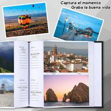 TUQI Album de Fotos,Álbum con Cubierta de Lino, Capacidad para 200 Fotos de 10.5x15.5cm,Álbumes de Páginas,Regalo de Aniversario para parejas, bodas, familia (Negro) - Negro - Ver 5