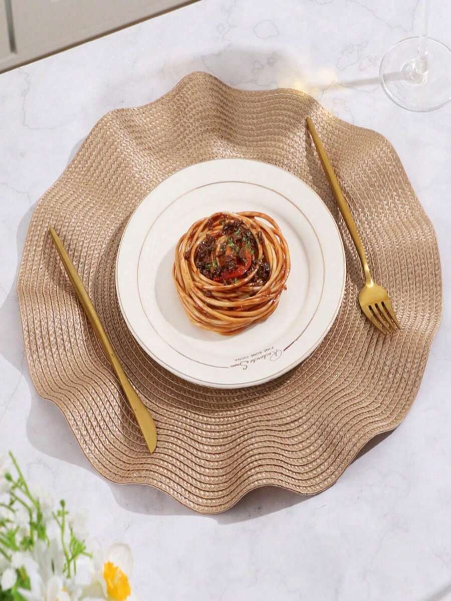 1 pieza/4 piezas/6 piezas/12 piezas Manteles individuales redondos tejidos con patrón de onda bohemio, de 15 pulgadas, de unicolor, para decoración de mesa de cocina, almohadillas antideslizantes para tazas, platos, cuencos, adecuadas para festivales, fiestas, cumpleaños, bodas, banquetes, decoración de mesa, decoración del hogar, decoración de dormitorio