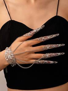 Brățară de deget cu lanț de Halloween în stil gotic, lanț unic cu ciucuri, accesorii de nuntă de Halloween