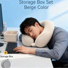 U-Shaped Neck Pillow-The Portable Neck Support Essential For Students, Office Workers, Drivers, And Travelers. Removable And Washable. Minimalist Design. Memory Foam Material. Lightweight And Portable-The Top Choice For Airplane Pillows. Adds Comfort To Your Journey. Soft And Comfortable For Daily Home Use. The Ultimate Travel Companion. - xám - Xem 7