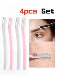 4Pcs Eyebrow Trimmer, Anti-Scratch Razor, Suitable For Eyebrow & Facial Hair Grooming & Upper Lip Hair Removal,Makeup,Cheap,Room Decor,Vanity,Travel,Bedroom,Makeup Accessories,Eyebrow Razor