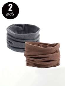 4件/2件/1件 多功能冬季柔软面料保暖防寒围巾 护颈罩 防风骑行围巾