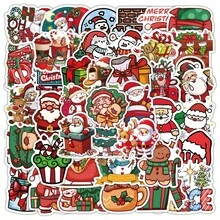53 pegatinas navideñas, pegatinas decorativas personalizadas de dibujos animados de vacaciones para niños para equipaje, graffiti