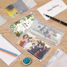 6/12个A7/A6/A5透明塑料现金信封，带弹性封口 - 耐用、可重复使用的现金整理袋，适用于礼品、小型企业、办公室和学校，适合储蓄计划、双周储蓄、10000美元储蓄和储蓄策略。