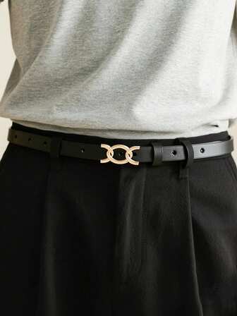 1 st. Elegant och moderiktigt damerbälte med personligt spänne, legeringsspänne, Y2K-bälte, högkvalitativt, lyxigt märkesdesignerbälte, flätad design, enkel design, lämplig för dagligt bruk, resor, middagar, casual, affärer, flickvän, fru, mamma, kvinna, present