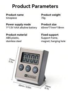 1pc Extra Loud Iron Face Electronic Timer, Kitchen Cooking Egg Timer, Student Time Management Countdown