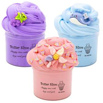1 件/3 件香味黄油史莱姆套装，带鲸鱼葡萄饰物 - 弹性不粘减压玩具，适合男孩女孩的完美圣诞礼物派对礼物