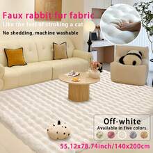 1pc Rectangular Fluffy Plush Solid Color Rug, Suitable For Christmas, Thanksgiving And New Year Decoration, Soft And Skin-Friendly, Home Decor Mat For Living Room, Bedroom, Bathroom Or Kitchen, Bedroom Carpet, Decorative Rug, Small Rug, Carpet, Home Decor, Living Room Carpet Kitchen Rug