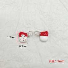 Sanrio Beads Of Dopamine Drip Oil Alloy Hand-Painted Large Hole Beads DIY Bracelet Cute KT Apple Versatile Accessories Finished Product