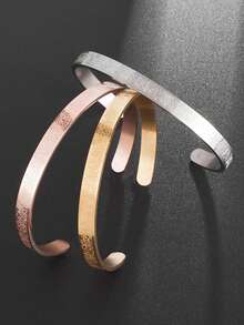 1pc Elegant Adjustable Engraved Stainless Steel Men's Bracelet Pendant - Retro - View 2