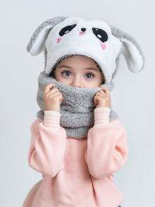 1pc Panda Kids Hat With Scarf, Cute & Adorable Plush Warm Earflap Hat For Toddler Boys Girls 1-4Y, 4-6Y, 7-10Y, 11Y-Adult, Suitable For Indoor, Outdoor, Cosplay, Party, Children Gift - A - View 7