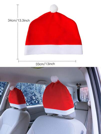 غطاء مسند الرأس لمقعد السيارة بشكل قبعة سانتا قطعة واحدة، ديكور سيارة عيد الميلاد لمقعد أمامي، ديكورات عيد الميلاد، ديكور سيارة جميل للداخلية والاكسسوارات، ديكورات عيد الميلاد للسيارة - ديكورات سيارة وظيفية بتصميم عيد الميلاد تناسب معظم مسانداللرأس في السيارة، ديكور حفلة العطلات، هدية للأخت، ديكور المنزل غرفة الشتاء