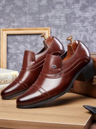 Classic Retro High Heel Men's Shoes, European And American Business Casual Party Cuban Leather Shoes
